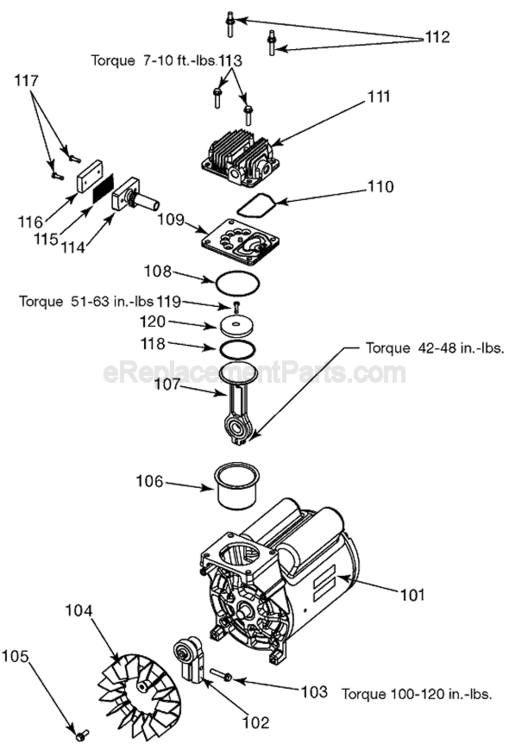 Page B Diagram and Parts List for CPF6025VP Type 1 Porter Cable Compressor